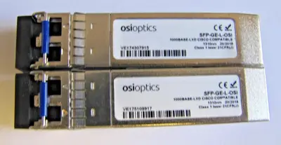 Lot of 2 Osioptics SFP-GE-L-OSI Gigabit 1GE 1000Base-LXD Optical Transceiver