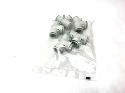 NEW SMC PUSH-TO-CONNECT UNION TEE FITTING 16MM LIGHT GRAY