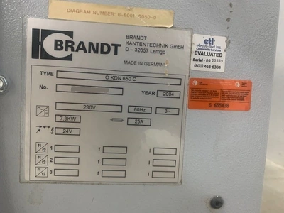 Used 2004 BRANDT OPTIMAT KDN 650 C Edge Banders Ontario CA | Aldan Woodworking Machinery #1252654