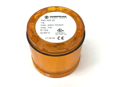 Used WERMA Yellow Permanent Light Element 70mm Diameter 12-230VAC/DC YE Light Source Equipment Michigan US | Maverick Industrial Sales #1402347