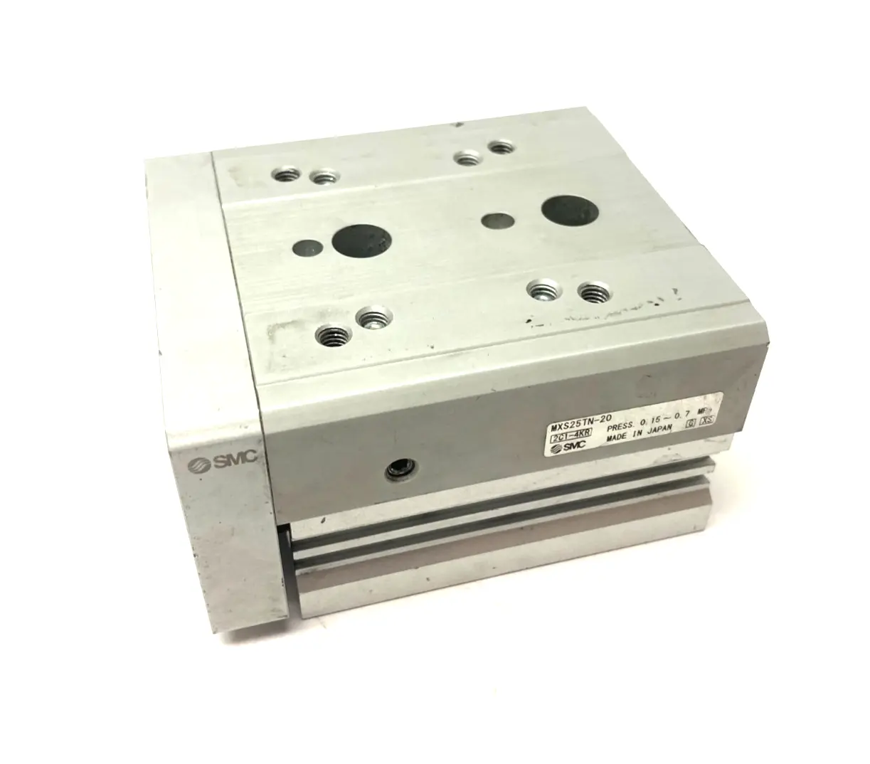 USED SMC GUIDED SLIDE TABLE CYLINDER 25MM BORE, 20MM STROKE
