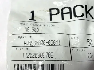 HWN960800-050M1 | Hex Nut M8 929 PACKAGE OF 50 - New