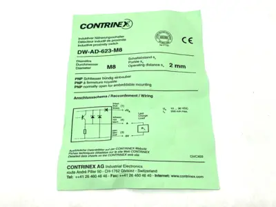 New | in-Stock Contrinex Inductive Proximity Switch, M8, 2mm Operating Distance Proximity Sensors Michigan US | Maverick Industrial Sales #1418210