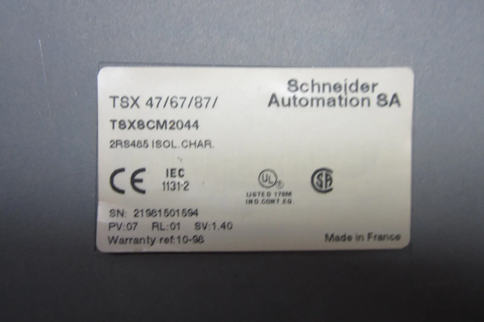 SCHNEIDER AUTOMATION TXS-SCM-2044 INTERFACE MODULE TSXSCM2044