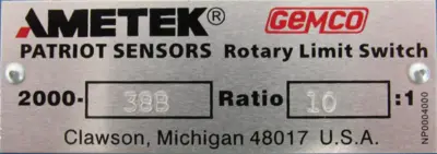 NEW AMETEK 2000-38B ROTARY LIMIT SWITCH 200038B