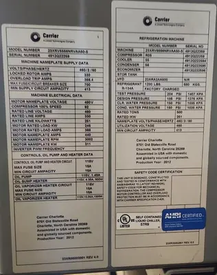 USED 2012 CARRIER 23XRV5568NRAA50-S