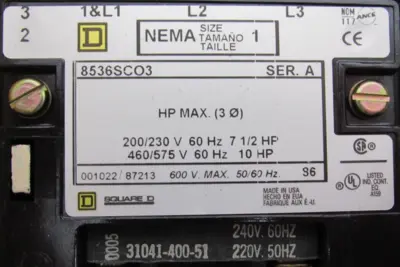 NEW SQUARE D 8536SCA3V03 STARTER SIZE 1