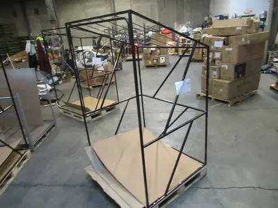 Welded Black Metal Frame Built to Fit Onto Pallets with Angled Roof - Perfect for Projects