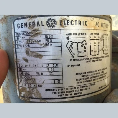 General Electric 0.5 hp AC Electric Motor