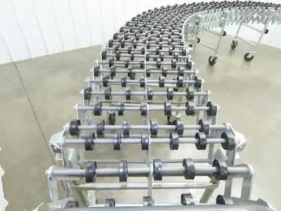 NestaFlex 275  18"W x 23' Expandable Gravity Flex Conveyor Plastic Skatewheel