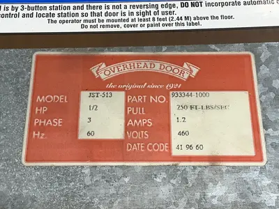 Used OVERHEAD DOOR JST513 Motors (misc) Ohio US | HGR 24 #1566970