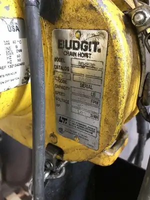 Budgit BEH2532 20ft 1/4 Ton Electric Chain Hoist 32fpm 460V 3PH
