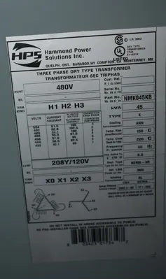 HAMMOND POWER SOLUTIONS NMK045KB Transformers | Mohawk Machinery (4)