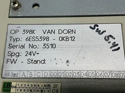 USED VAN DORN 6ES5398-0KB12