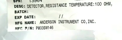 NEW ANDERSON INSTRUMENT PM03SW146 TEMPERATURE DETECTOR-PROBE