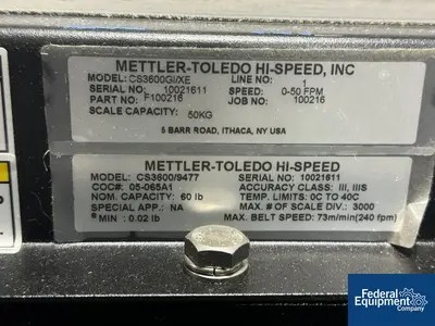 USED Mettler Toledo Mettler Toledo Hi-Speed Checkweigher, Model XE/XS