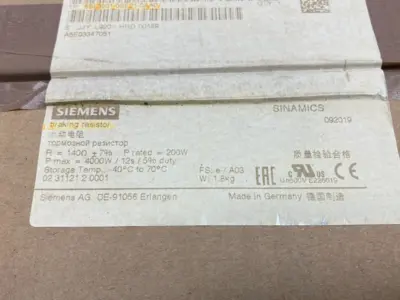 Siemens 6SL3201-0BE21-0AA0 SINAMICS Braking Resistor - New