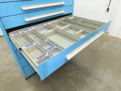 Nu-Era Modular Tool Storage Cabinet 10 Drawer 45x28x61" Stanley Vidmar Blue