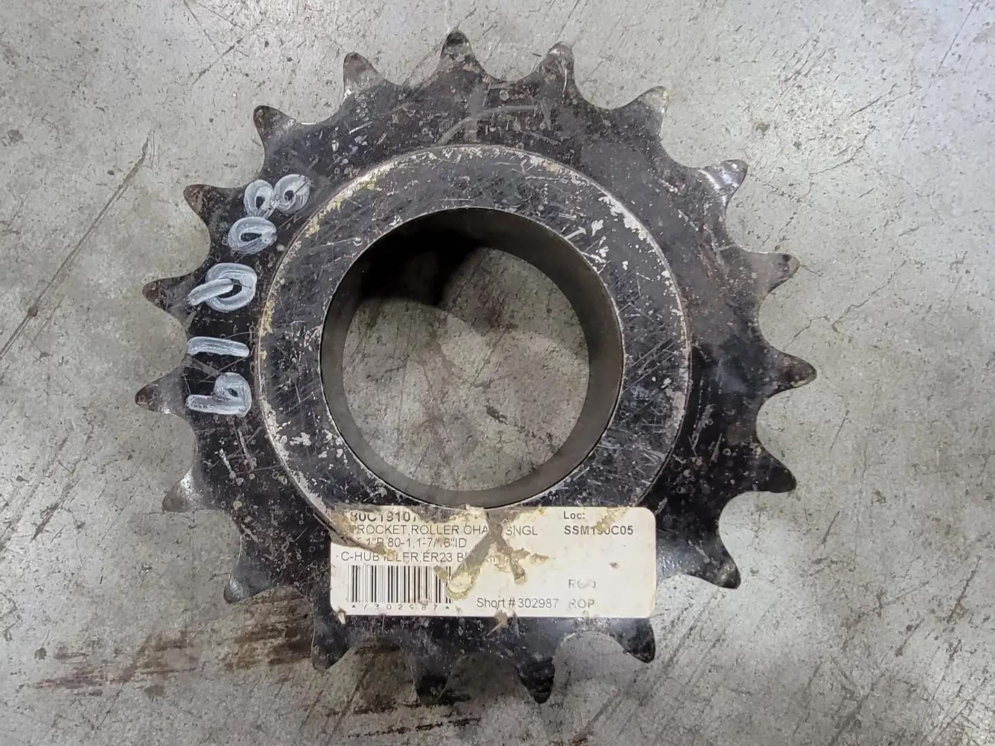 Idler Roller Chain Sprocket 80C19107I, Size 80, 19 Teeth