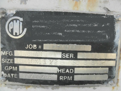 USED SULZER BINGHAM 10X10X13.5B MSD