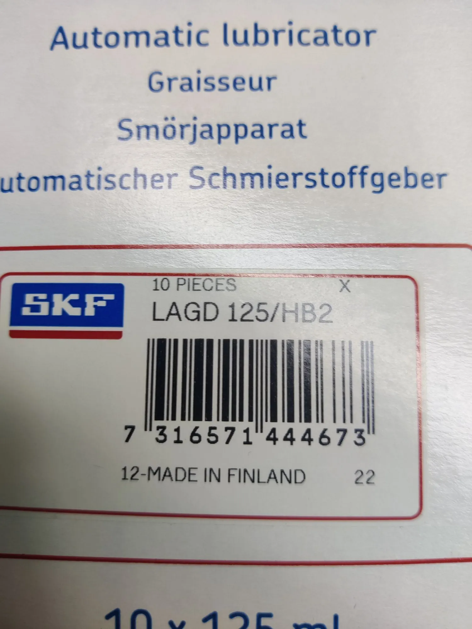 NEW SKF LAGD 125 / HB2