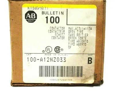 NEW ALLEN BRADLEY 100-A12NZ033 CONTACTOR SER.B 100A12NZ033