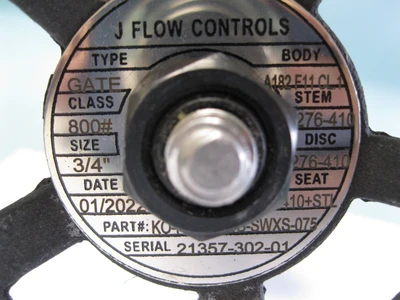 NEW J Flow Controls KO-F11#8-WB-SWXS-075