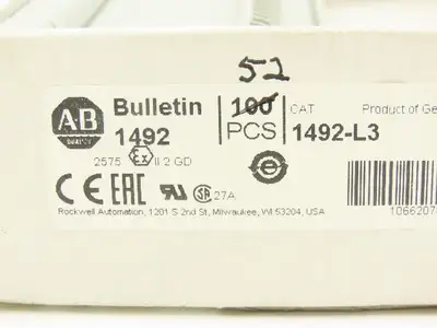 Allen Bradley 1492-L3 IEC Terminal Block 5.1x59.5x31.3mm Spring Clip Lot of 52