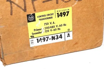 NEW ALLEN BRADLEY 1497-N34 SER. A TRANSFORMER 750 V.A. 1497N34