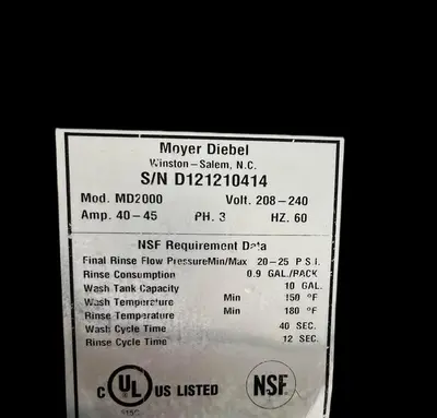 USED MOYER DIEBEL MD2000