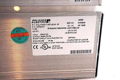 NEW RELIANCE ELECTRIC 837.02.01 DYNAMIC BRAKING UNIT DBU-5C 8370201