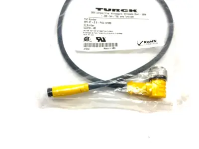 New | in-Stock Turck Double Ended Corset M12 Rt Angle to M8 Cable & Wire Michigan US | Maverick Industrial Sales #1468055