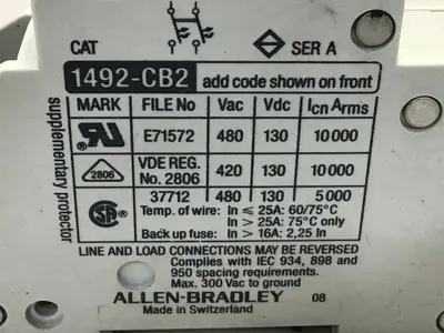 USED ALLEN BRADLEY 1492-CB2/G040 SER A