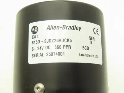 Allen Bradley 845D-SJDZ25ADCK5 Absolute Rotary Encoder 3/8" Shaft 360PPR 	Ser B