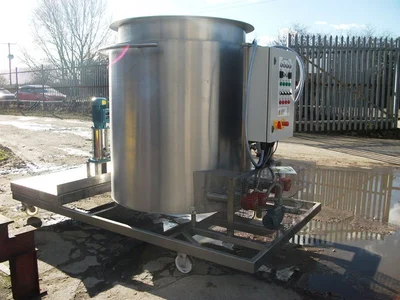 1,100 L S/S Electrically Heated Jacketed Cooker Tank