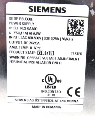 NEW SIEMENS 6EP1433-0AA00 POWER SUPPLY 6EP14330AA00