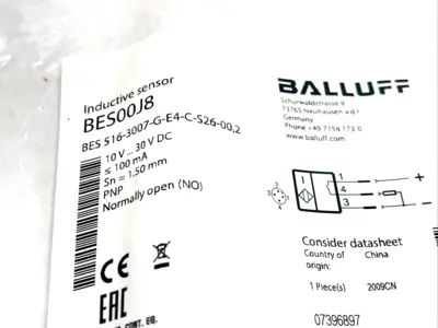 Balluff BES00J8 Inductive Proximity Switch/Sensor BES 516-3007-G-E4-C-S26-00,2 - New