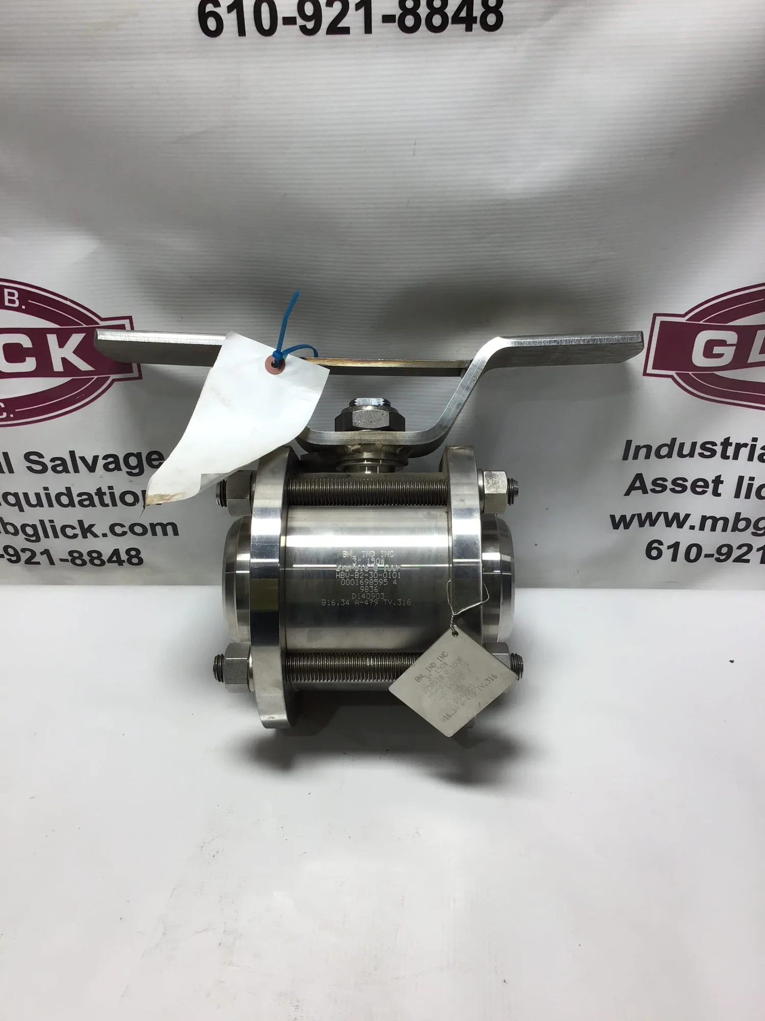 BNL Industries 3” Stainless Steel Valve HBV-B2-30-0101