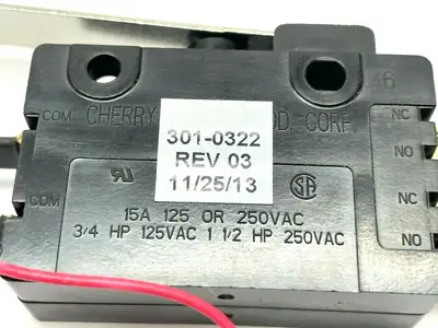 301-0322 | Parata Cherry  REV 03 Snap Action Limit Switch - Used