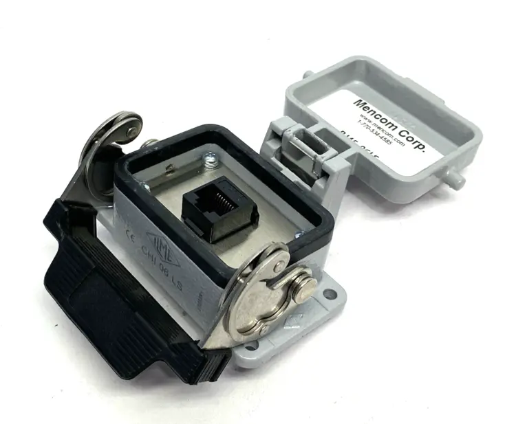 Used MENCOM PANEL INTERFACE CONNECTOR WITH, RJ45, IN A 06LS HOUSING Connector Accessories Michigan US | Maverick Industrial Sales #1090067