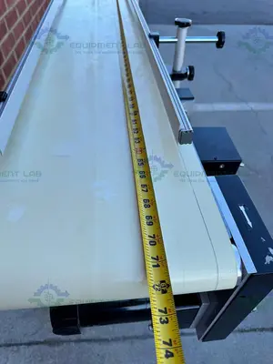 USED MK TECHNOLOGY GROUP BELT CONVEYOR 72" X 12" W/ BODINE 1/8 1/4 HP MOTOR