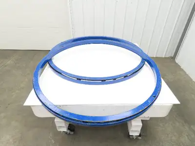 Global CA-48-2 Vestil Manual Carousel 2,000lb Lift Table Swivel Top 48" Lot of 2