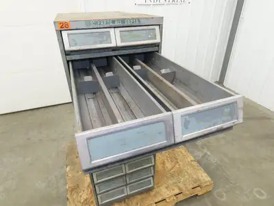 TAB Vintage Industrial Tape Card Storage Cabinet 10 Drawer Unit 19x28x52"