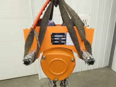 Vestil LOW-2P 1 Ton 2000Lb Chain Fall Hoist 9.8' Lift Push Trolley Low Headroom