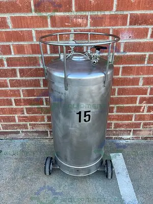USED ALLOY PRODUCTS 120 LITER STAINLESS STEEL PRESSURE VESSEL 100 PSI