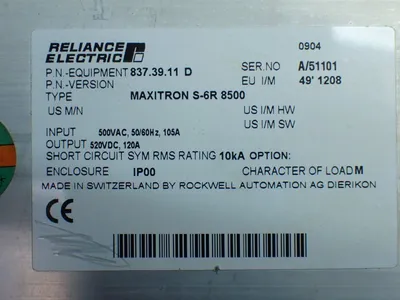 Used RELIANCE ELECTRIC S6R 8500 Servo Drives Ohio US | HGR 24 #1129898