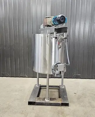Used 150 Gallon Jacketed Tank, 304 Stainless Steel, With Scrape Agitation