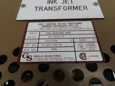 Sola 23-26-250-6 CVS Voltage Regulator Transformer 5000VA HV 240/480 LV 120/240