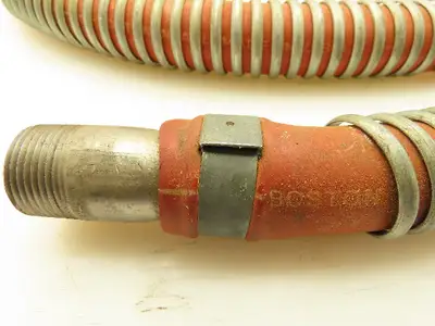 Boston Nyall Industrial RED Rubber Hose 1-1/4" ID x 6' Length 1" NPT Male x Male