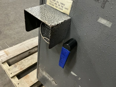 Safe not fire rated with key pad code on handle 25” x 23” x 28”